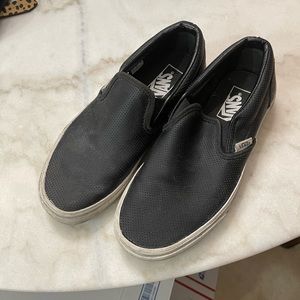 Black leather Vans. Size 7.5